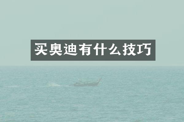买奥迪有什么技巧
