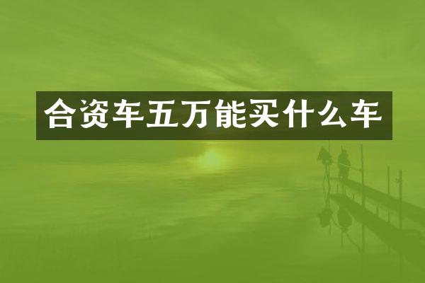 合资车五万能买什么车