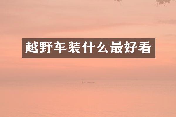 越野车装什么最好看