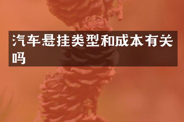 汽车悬挂类型和成本有关吗