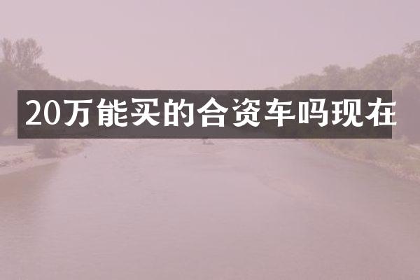 20万能买的合资车吗现在