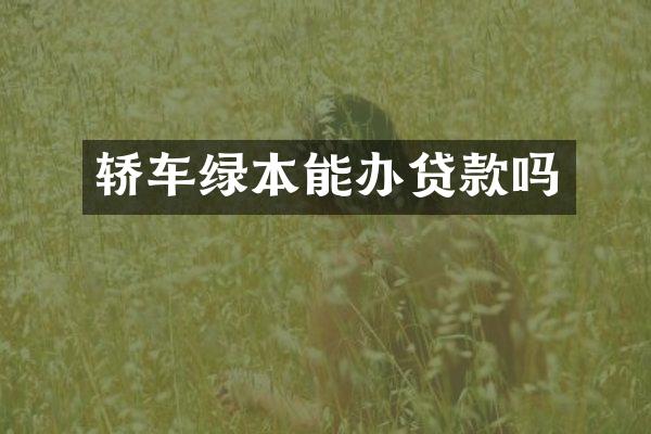 轿车绿本能办贷款吗
