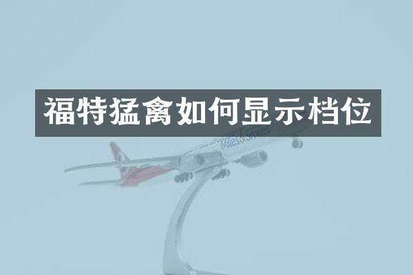 福特猛禽如何显示档位