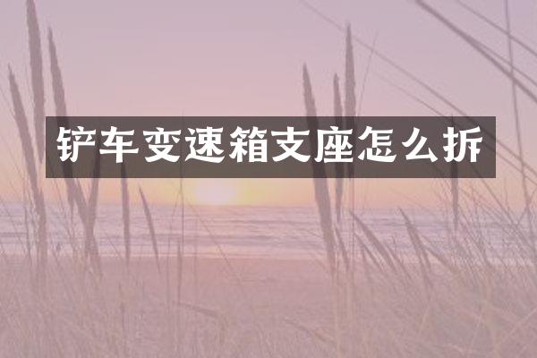铲车变速箱支座怎么拆
