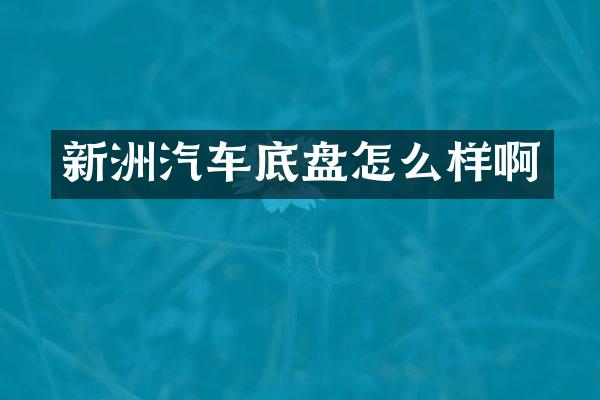 新洲汽车底盘怎么样啊