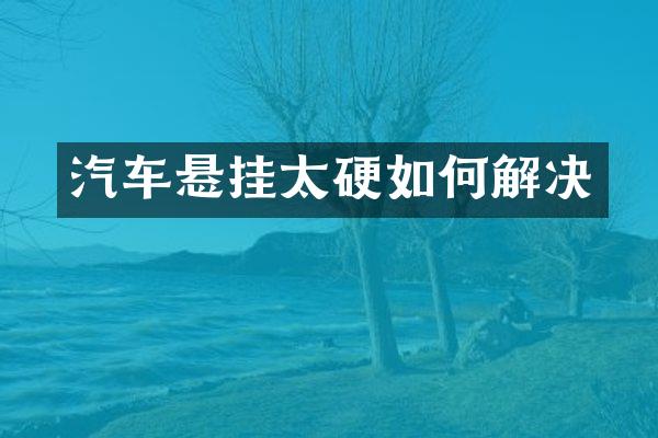 汽车悬挂太硬如何解决