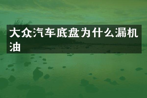 大众汽车底盘为什么漏机油