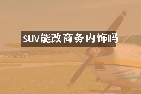 suv能改商务内饰吗