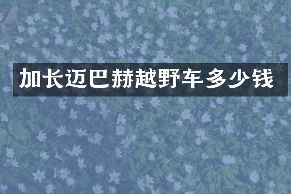 加长迈巴赫越野车多少钱