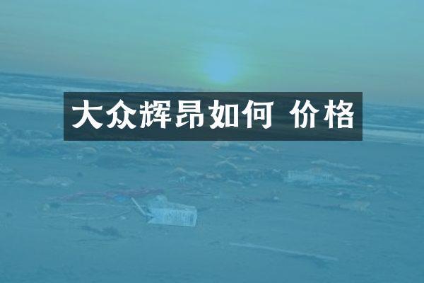 大众辉昂如何 价格