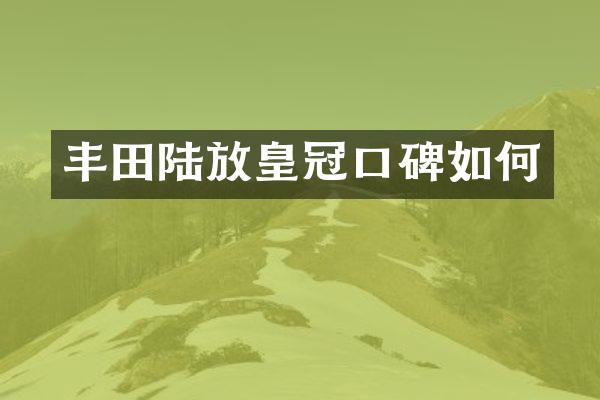 丰田陆放皇冠口碑如何