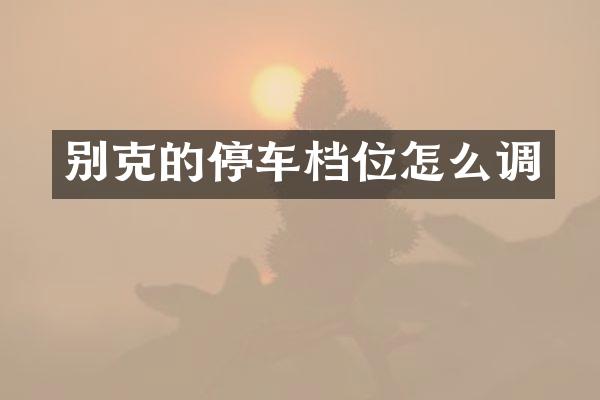 别克的停车档位怎么调