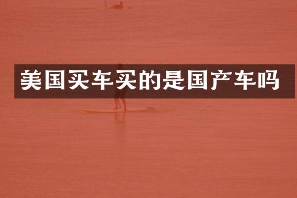 美国买车买的是国产车吗