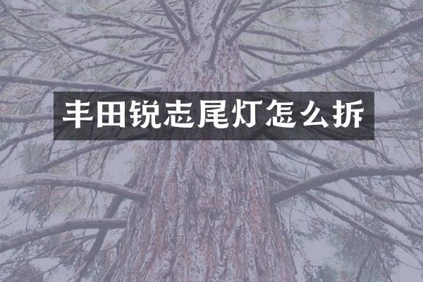 丰田锐志尾灯怎么拆
