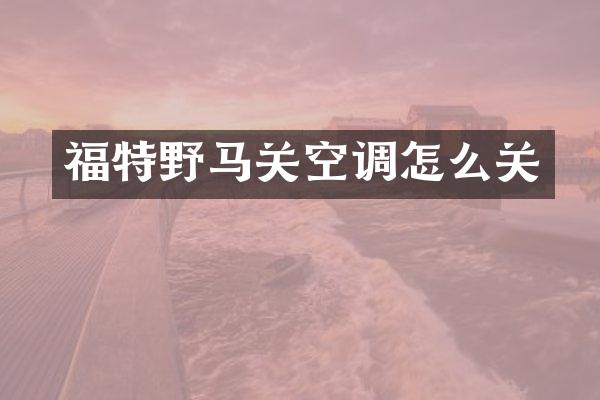 福特野马关空调怎么关