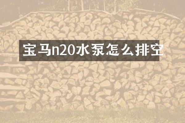 宝马n20水泵怎么排空