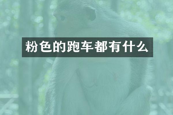 粉色的跑车都有什么