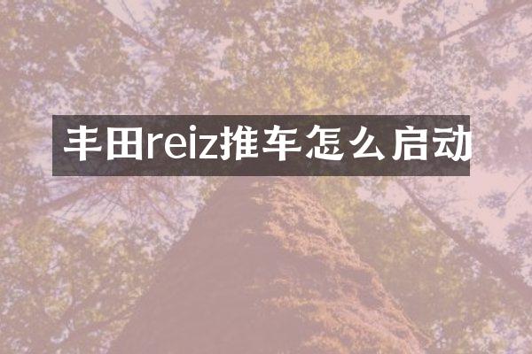 丰田reiz推车怎么启动