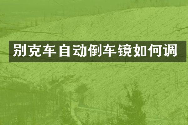 别克车自动倒车镜如何调