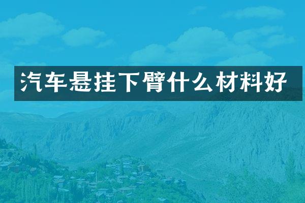 汽车悬挂下臂什么材料好
