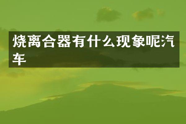烧离合器有什么现象呢汽车