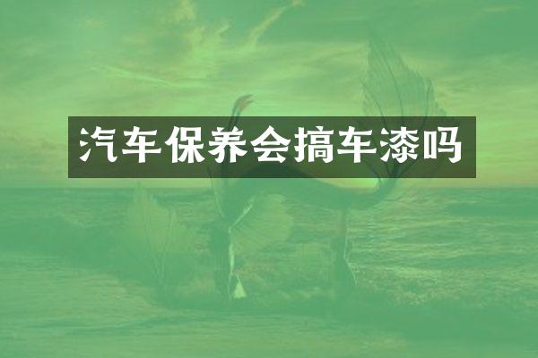 汽车保养会搞车漆吗