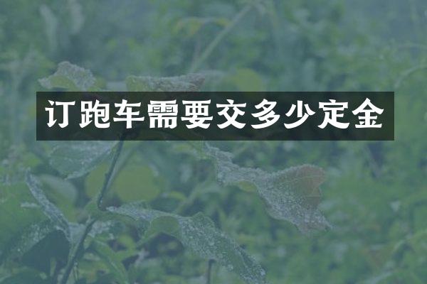 订跑车需要交多少定金