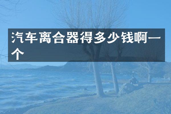 汽车离合器得多少钱啊一个