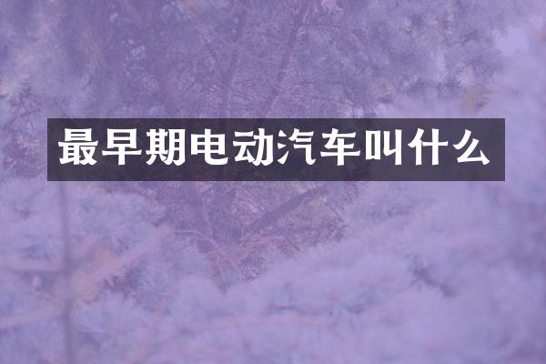 最早期电动汽车叫什么