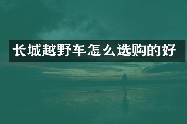 长城越野车怎么选购的好