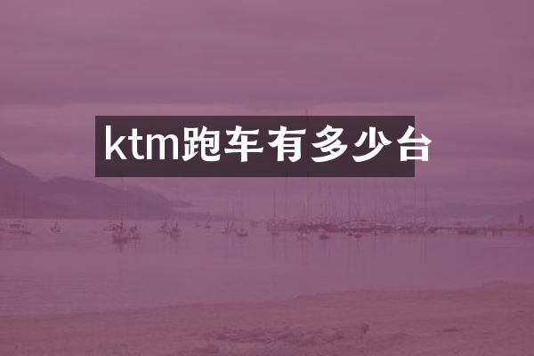 ktm跑车有多少台