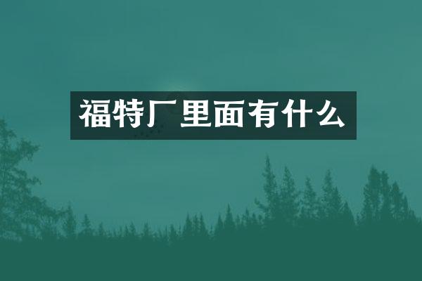 福特厂里面有什么