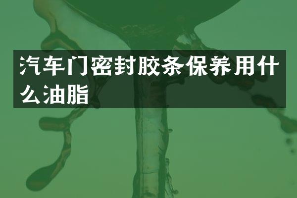 汽车门密封胶条保养用什么油脂