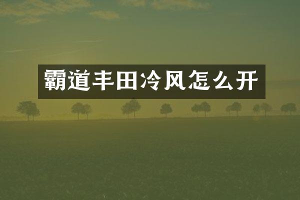 霸道丰田冷风怎么开