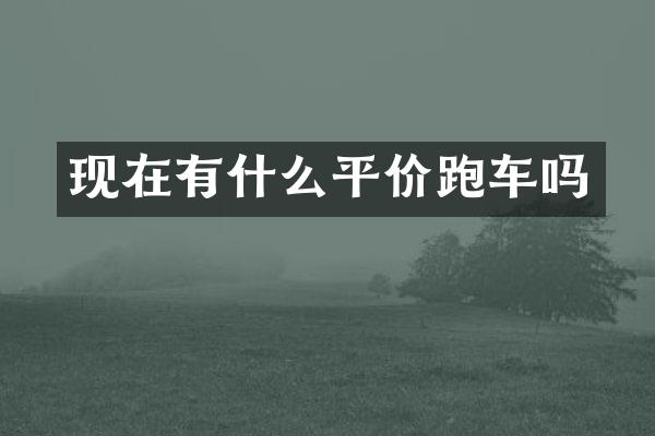 现在有什么平价跑车吗