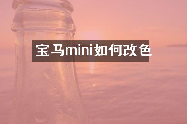 宝马mini如何改色