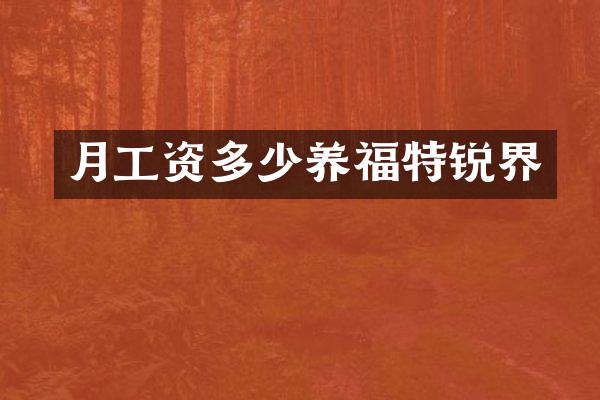 月工资多少养福特锐界