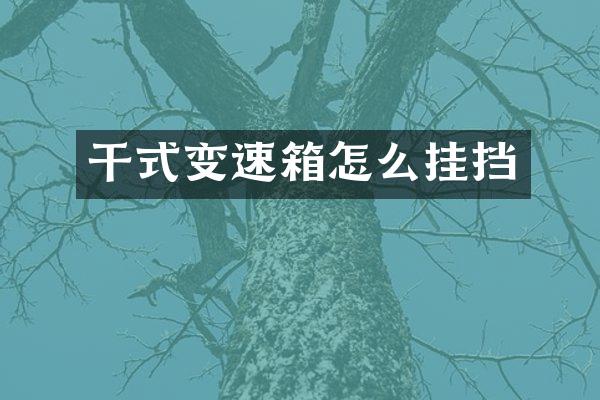 干式变速箱怎么挂挡