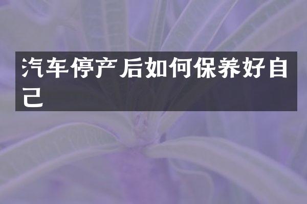 汽车停产后如何保养好自己