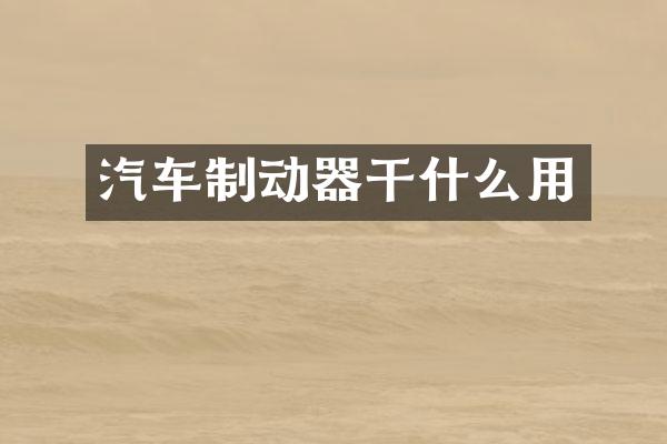 汽车制动器干什么用