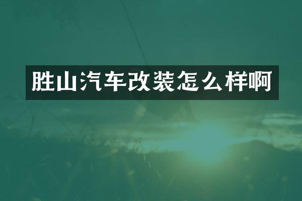 胜山汽车改装怎么样啊