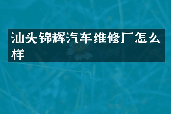 汕头锦辉汽车维修厂怎么样