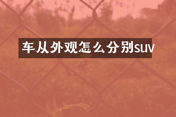 车从外观怎么分别suv