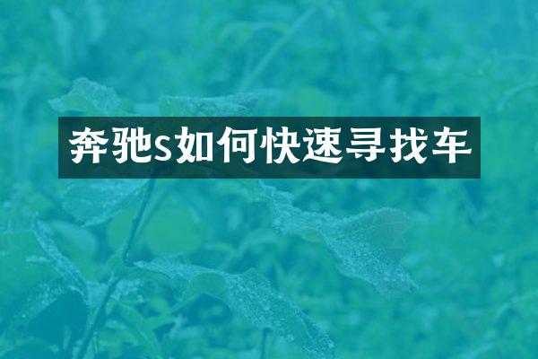 奔驰s如何快速寻找车
