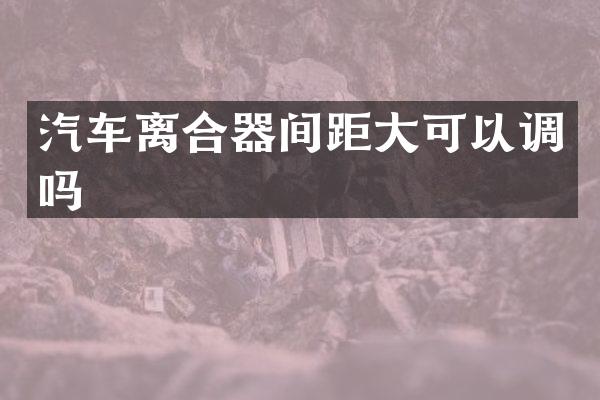 汽车离合器间距大可以调吗