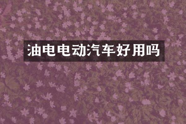 油电电动汽车好用吗