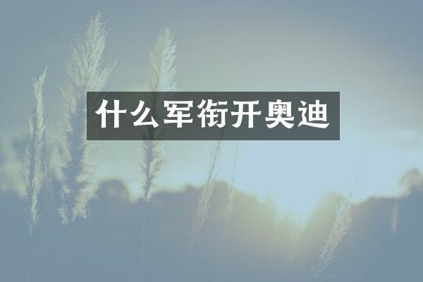 什么军衔开奥迪