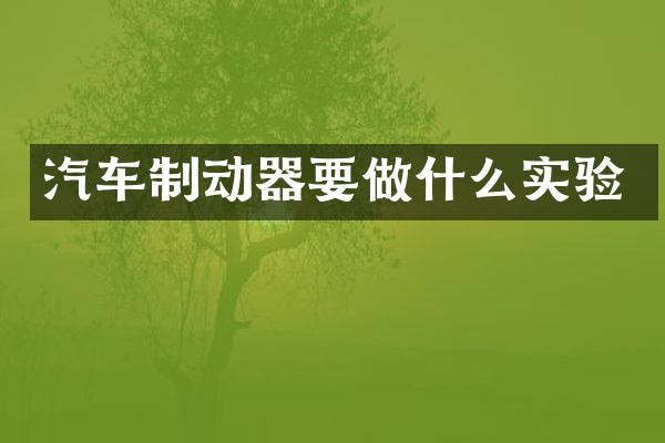 汽车制动器要做什么实验