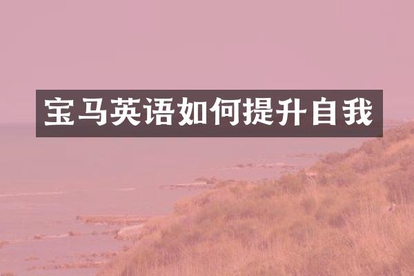 宝马英语如何提升自我