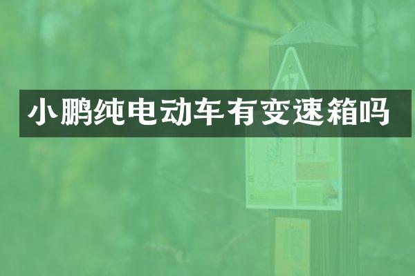 小鹏纯电动车有变速箱吗